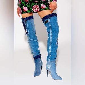 Dolce&Gabbana Denim High Rise Boots Exclusive